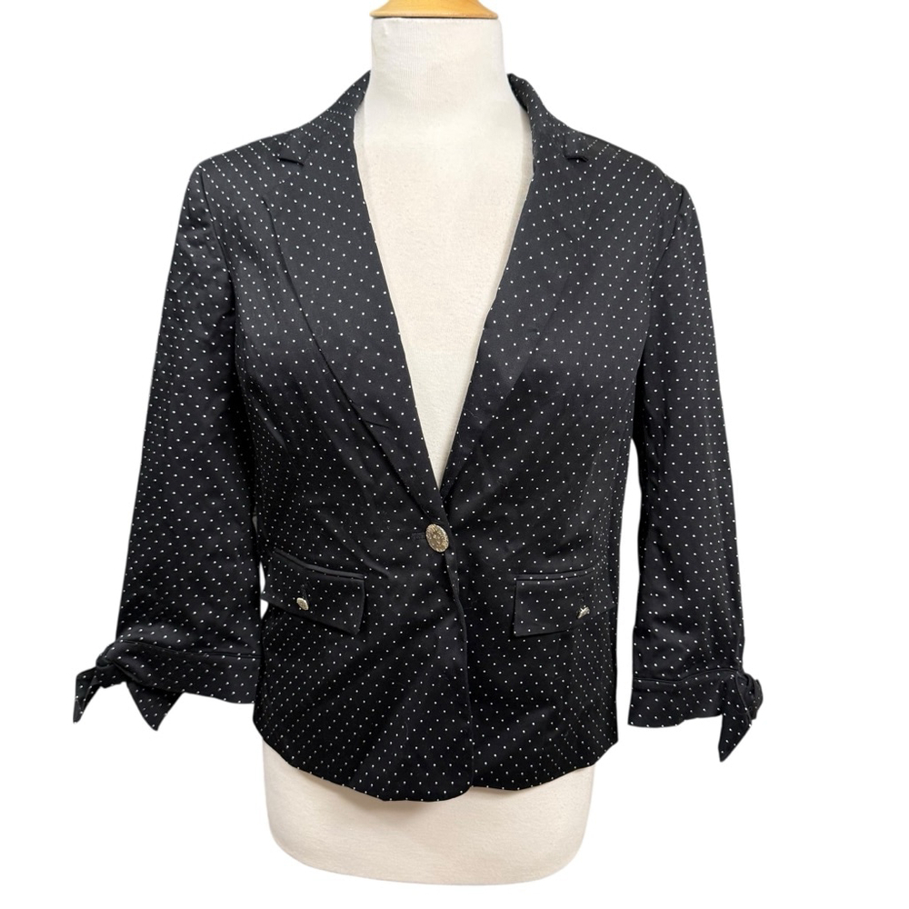 Anne Klein Polka Dot Blazer Jacket Size Small NWT Black White